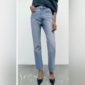 Zara High-waisted Straight Leg Jeans